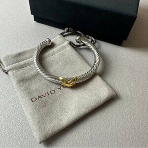 David Yurman Silver and Gold Bracelet 7mm